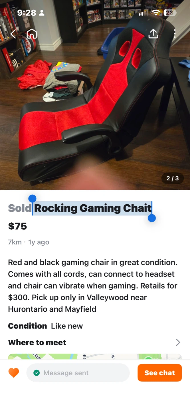 Red and Black Rocking Gaming Chair