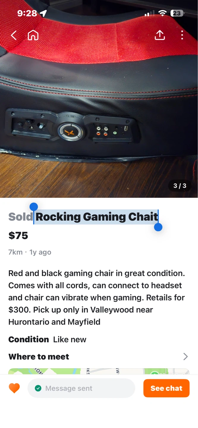 Red and Black Rocking Gaming Chair - photo 3