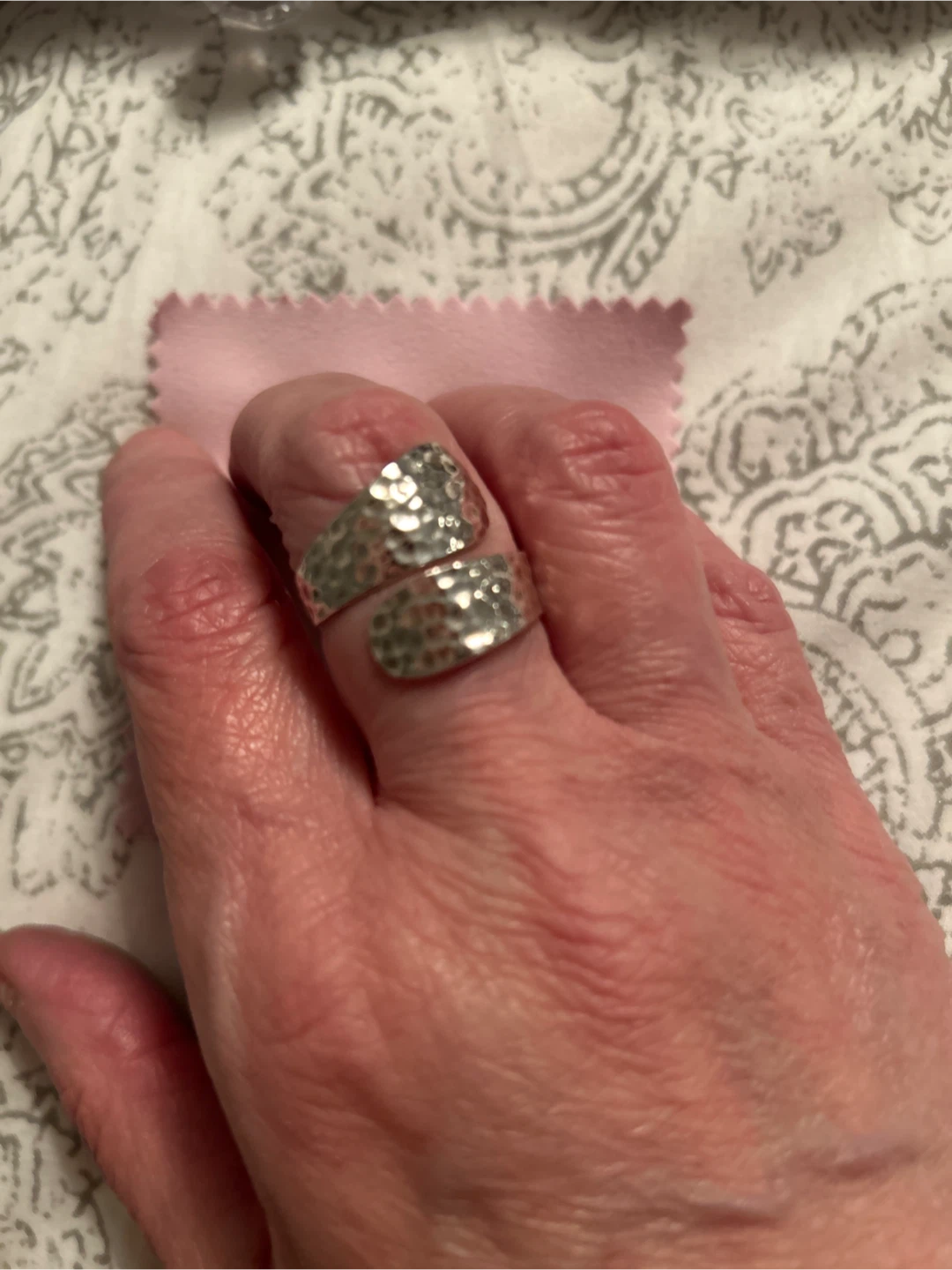 Hammered Silver Tone Coil Ring - photo 2