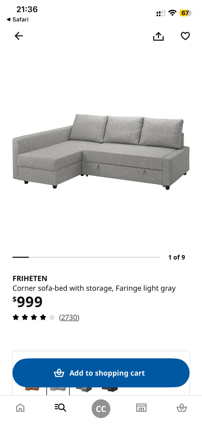 IKEA FRIHETEN Corner Sofa Bed with Storage - photo 2