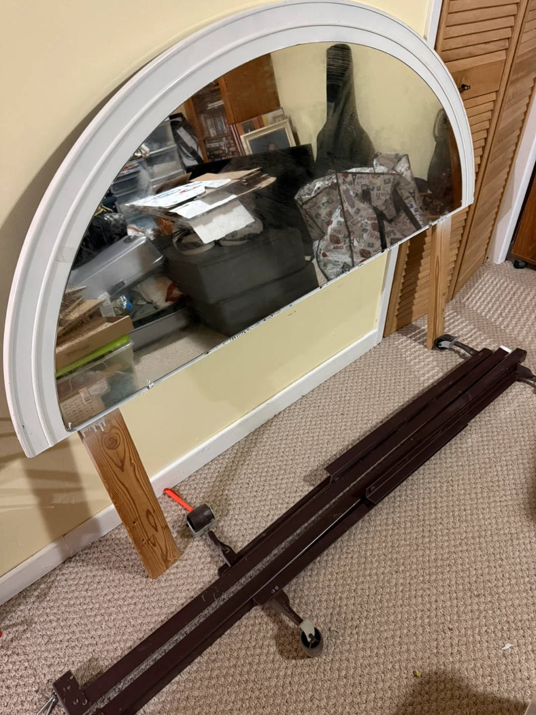Mirrored head board with Metal Bed Frame
