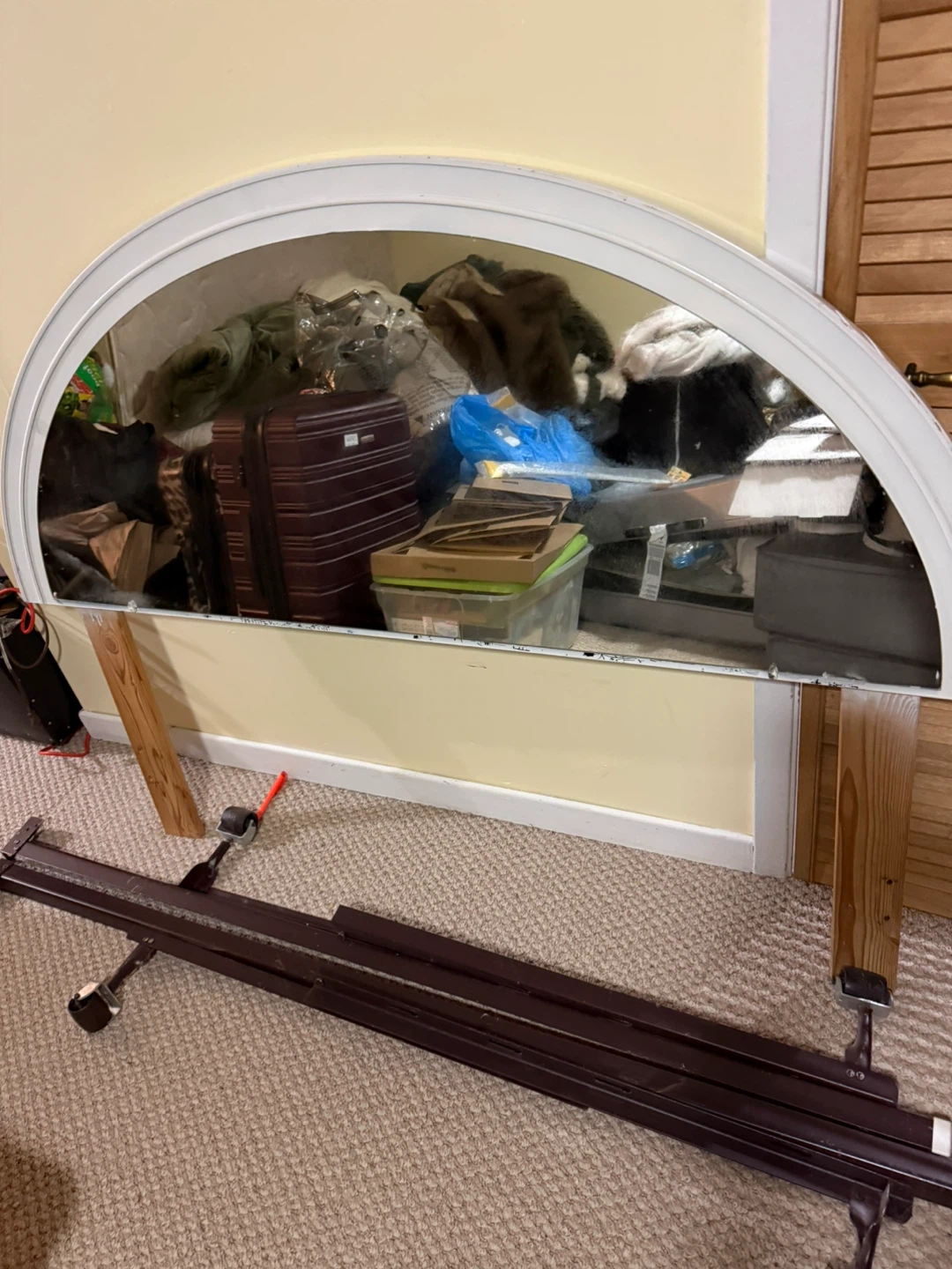 Mirrored head board with Metal Bed Frame - photo 2