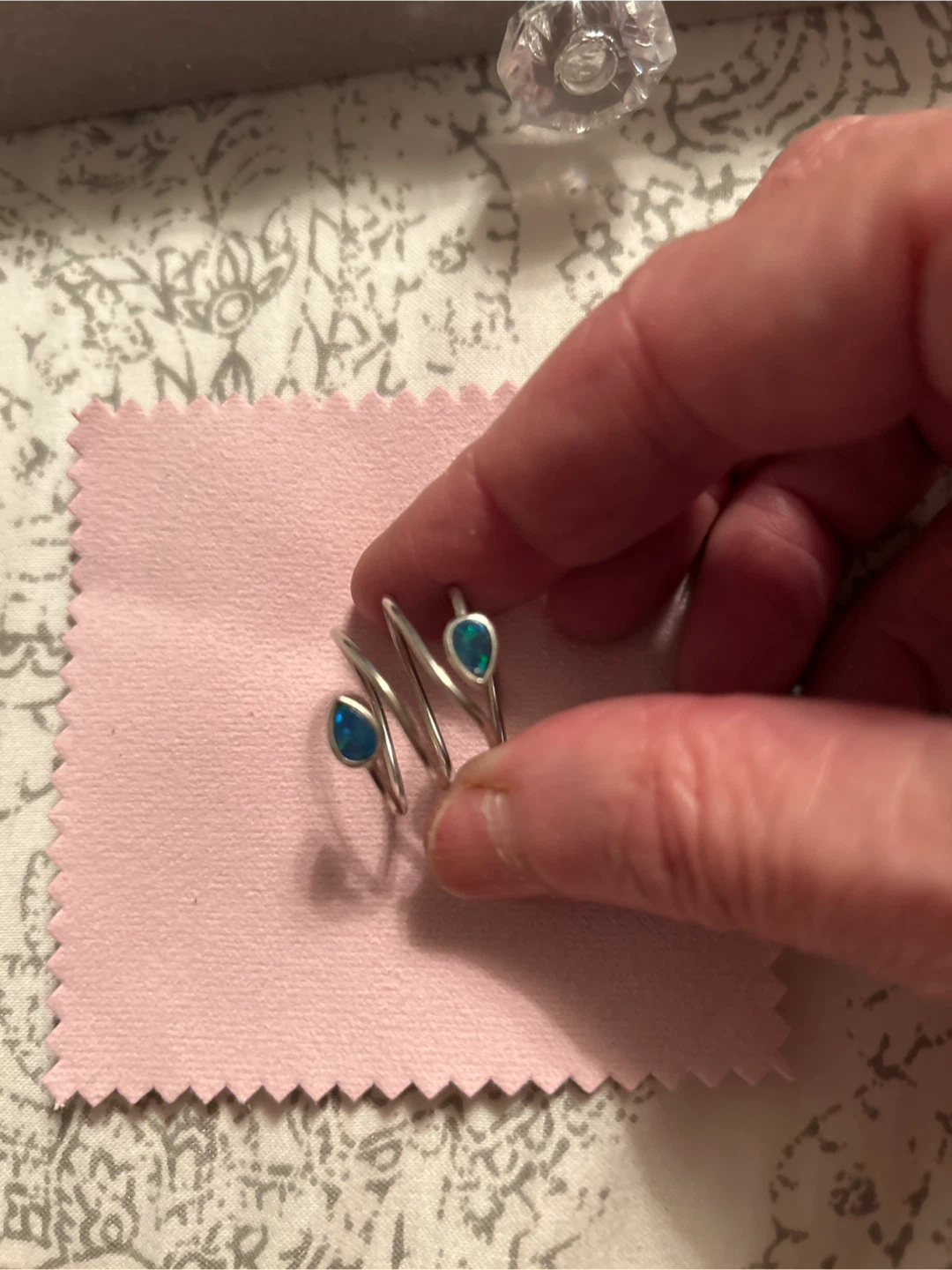 Silver Coil Ring with Blue Gemstones - photo 3
