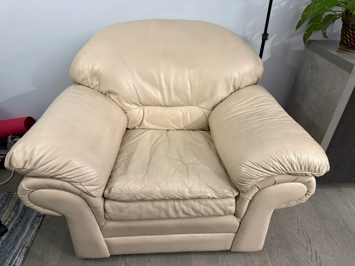 Cream Leather armchair