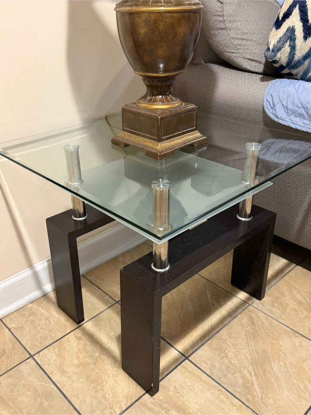 Glass Coffee Table with Wooden Frame - photo 5