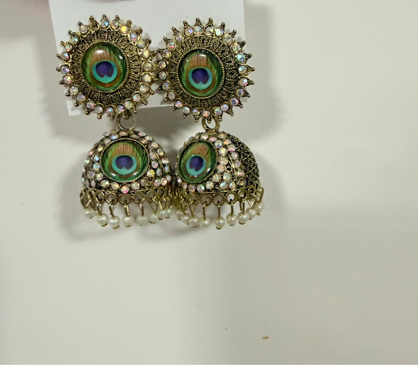 Peacock Feather Jhumka Earrings