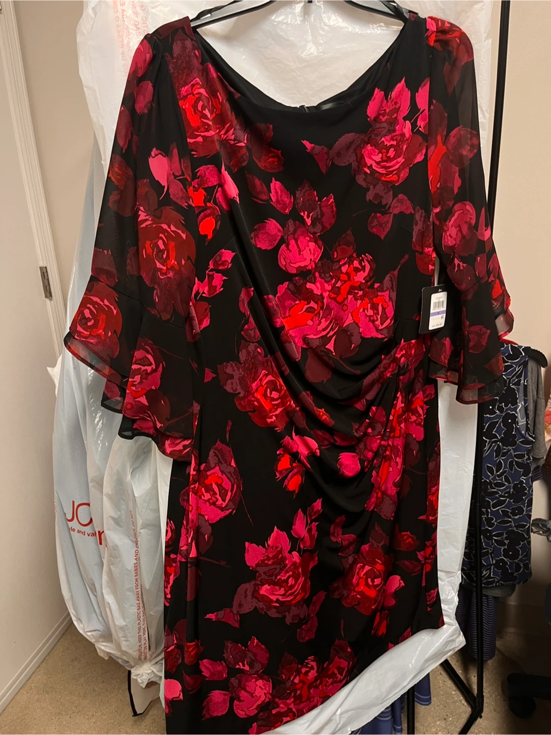 Black Floral Ruched Dress - photo 2
