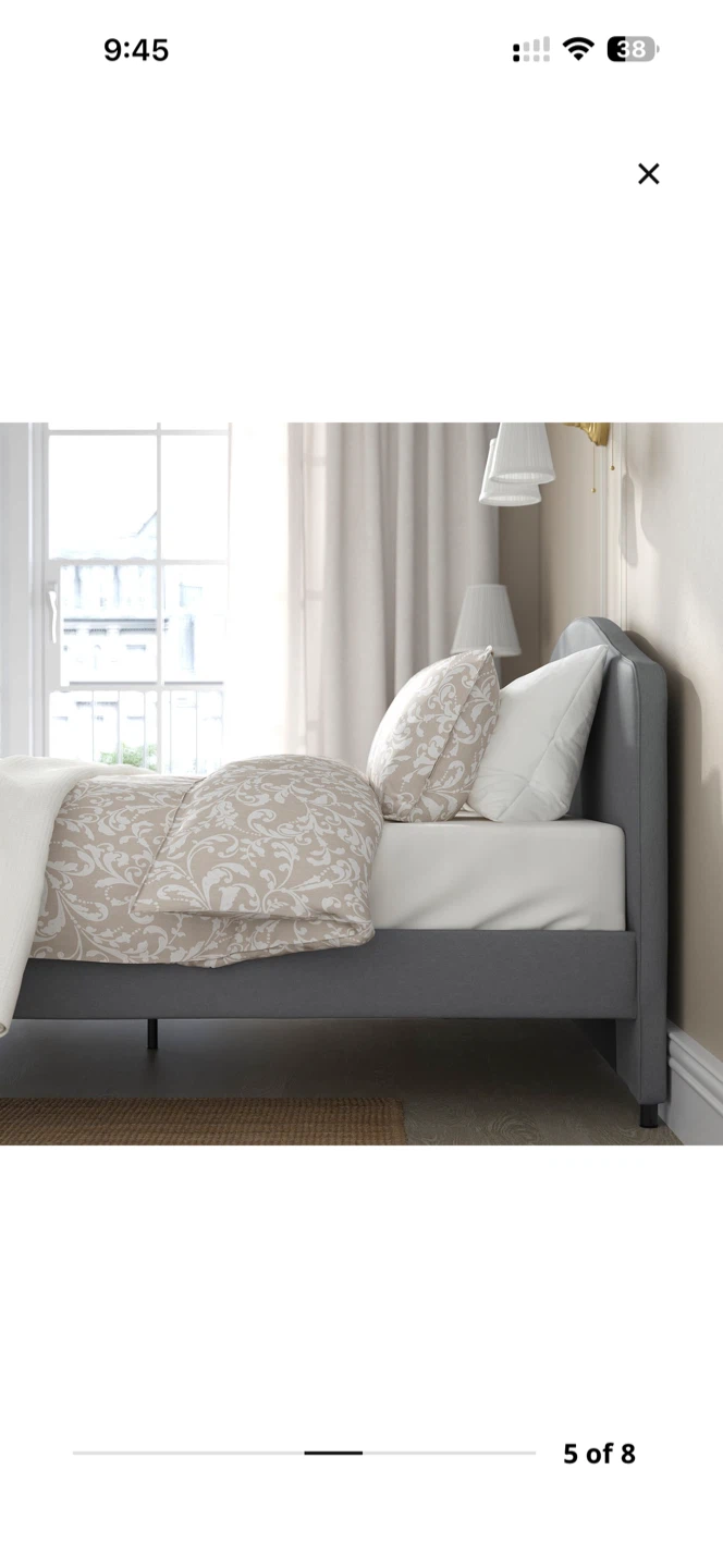 IKEA HAUGa Upholstered Bed Frame with 2 storage drawers - photo 4
