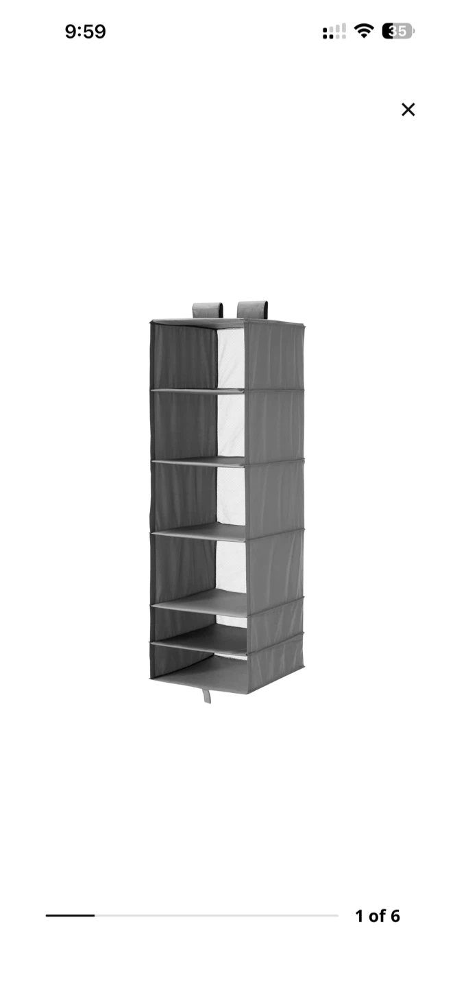 3 Grey Hanging Closet Organizers