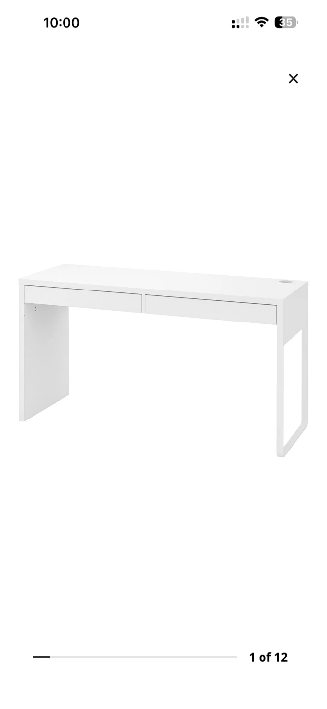White Desk with Two Drawers