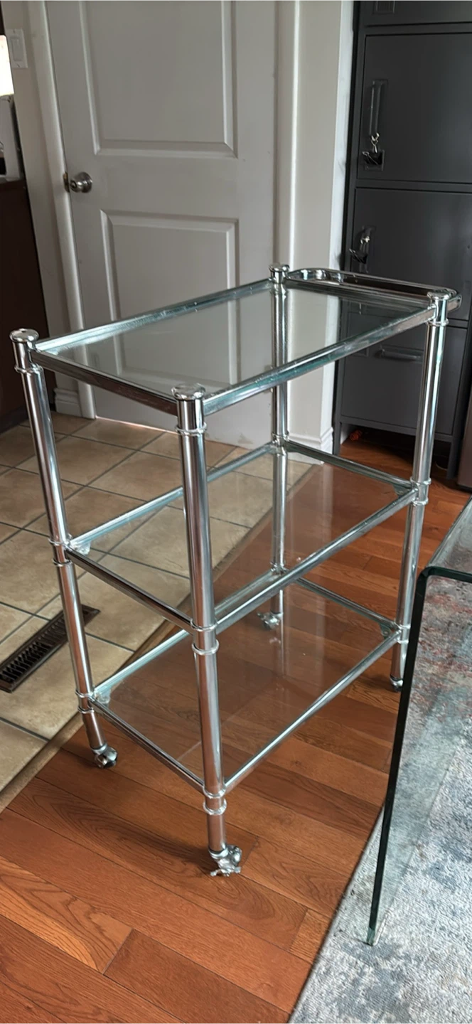 Glass and Chrome Bar Cart
