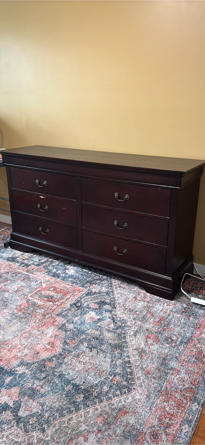 Dark Cherry 6-Drawer Dresser