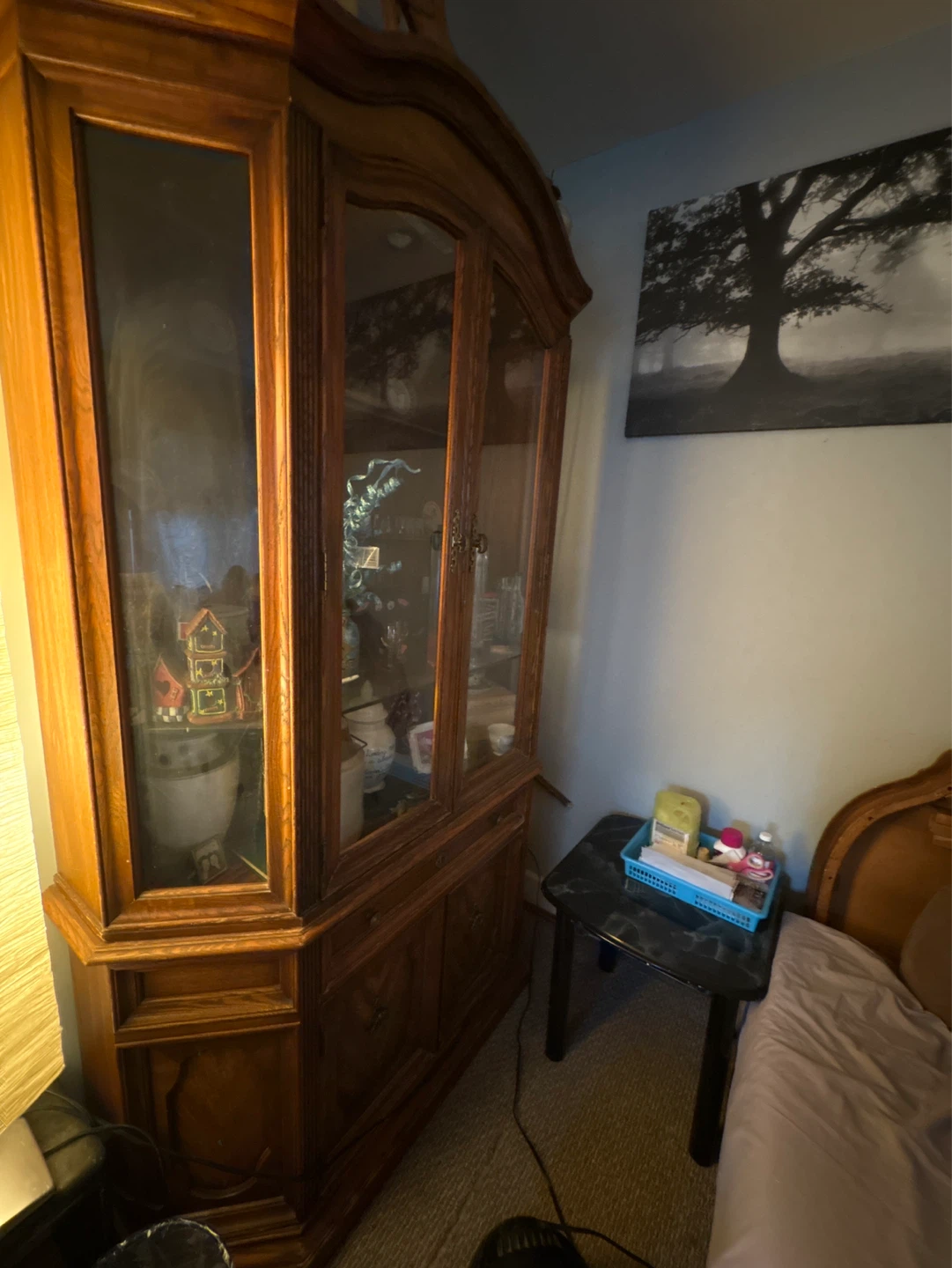 Wooden Curio Cabinet with Glass Doors - photo 2