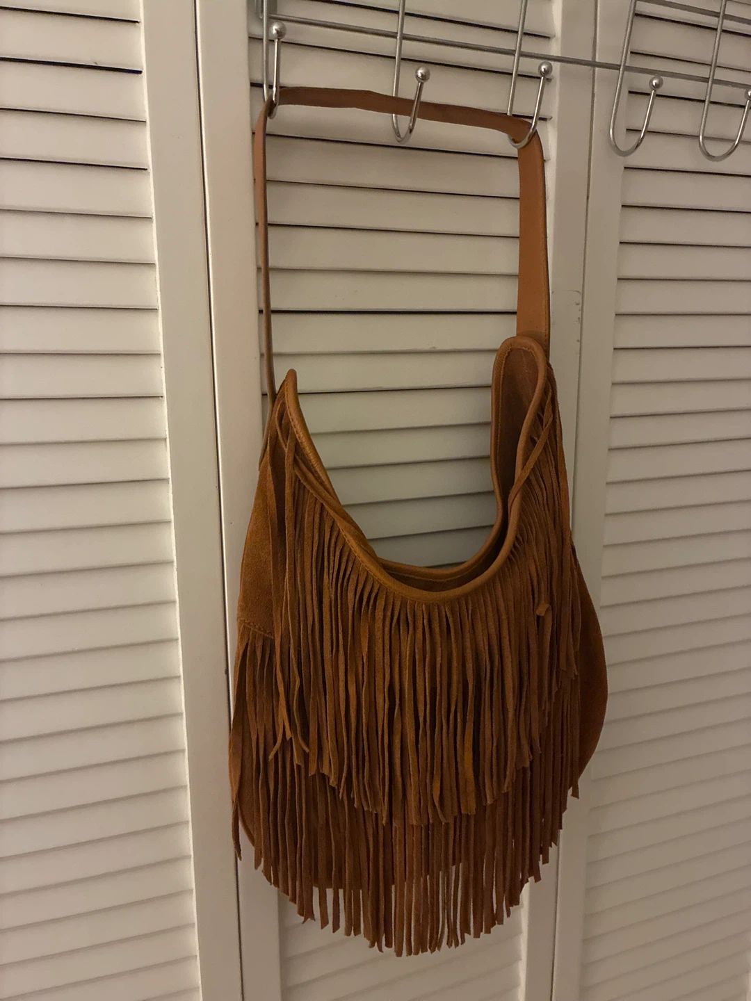 Vailenca Suede Fringe Hobo Bag