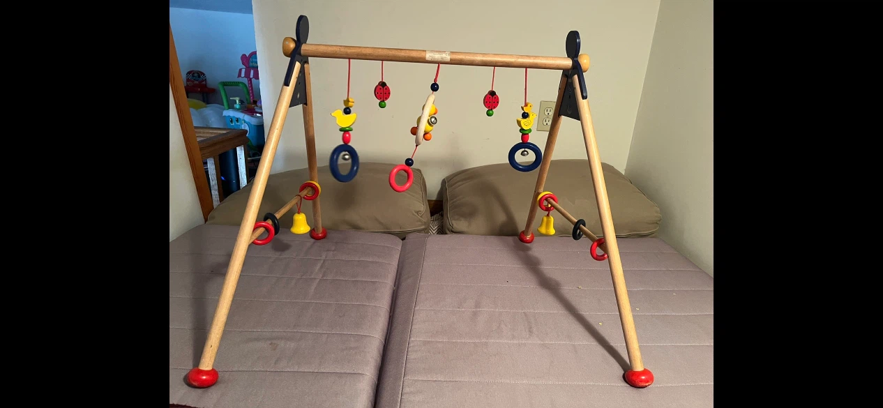 Wooden Baby Gym with Hanging Toys