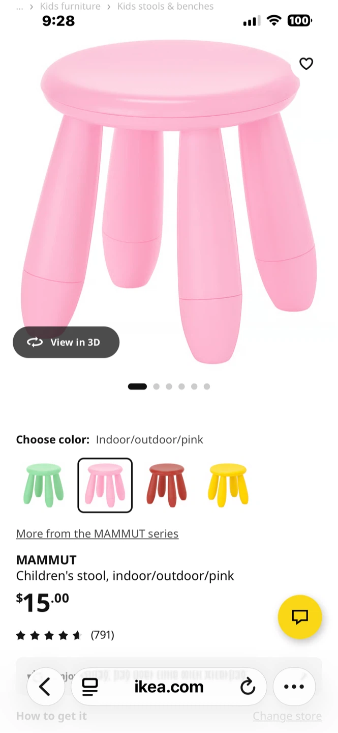 IKEA Mammut Children's Stool - Pink