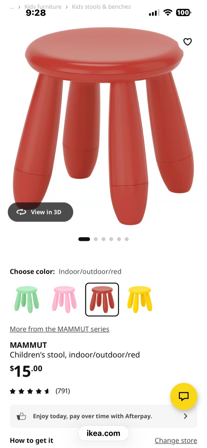 IKEA Mammut Children's Stool - Pink - photo 2