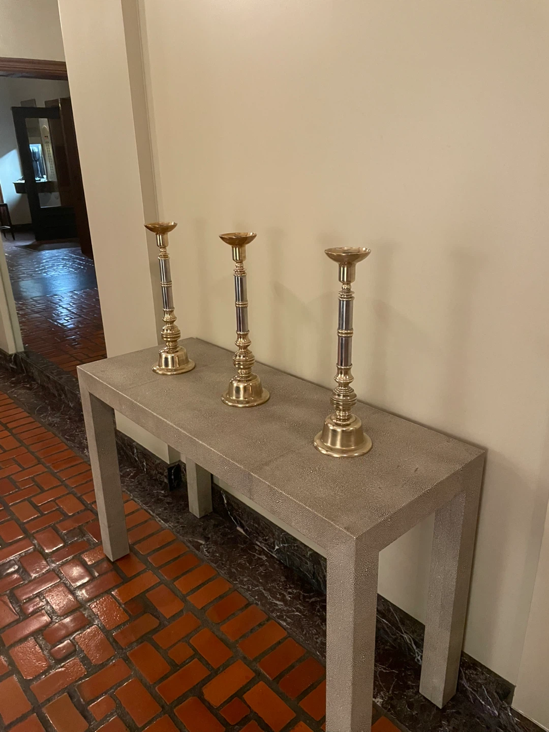 Brass candle holders candles included - photo 4