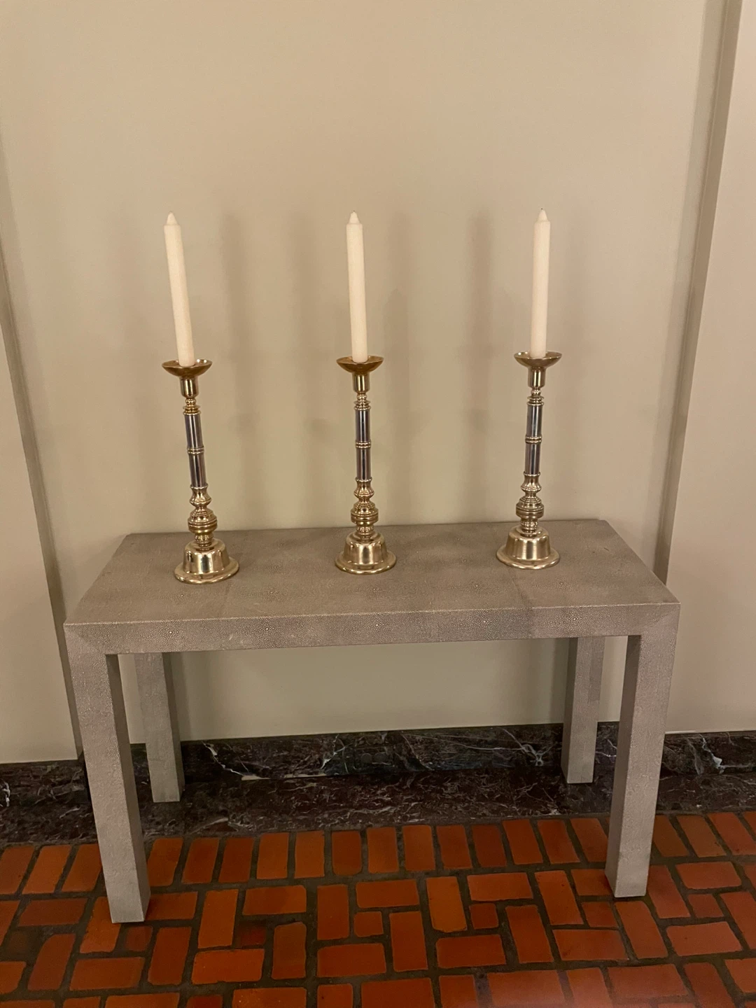 Brass candle holders candles included