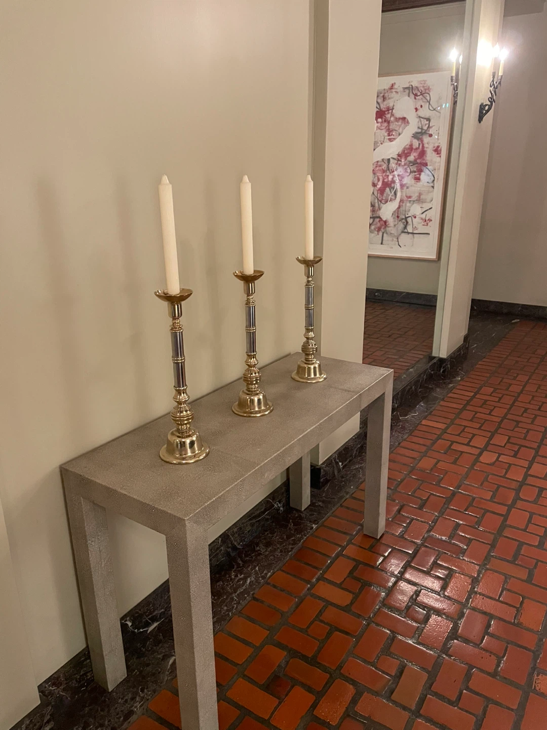 Brass candle holders candles included - photo 2