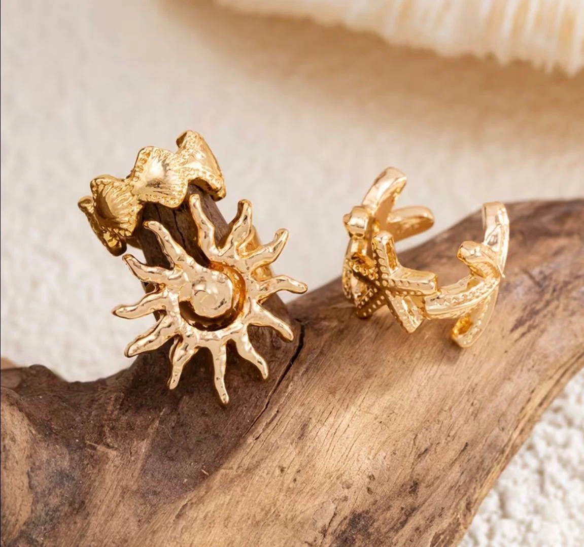 Gold ocean ear cuff set - photo 2