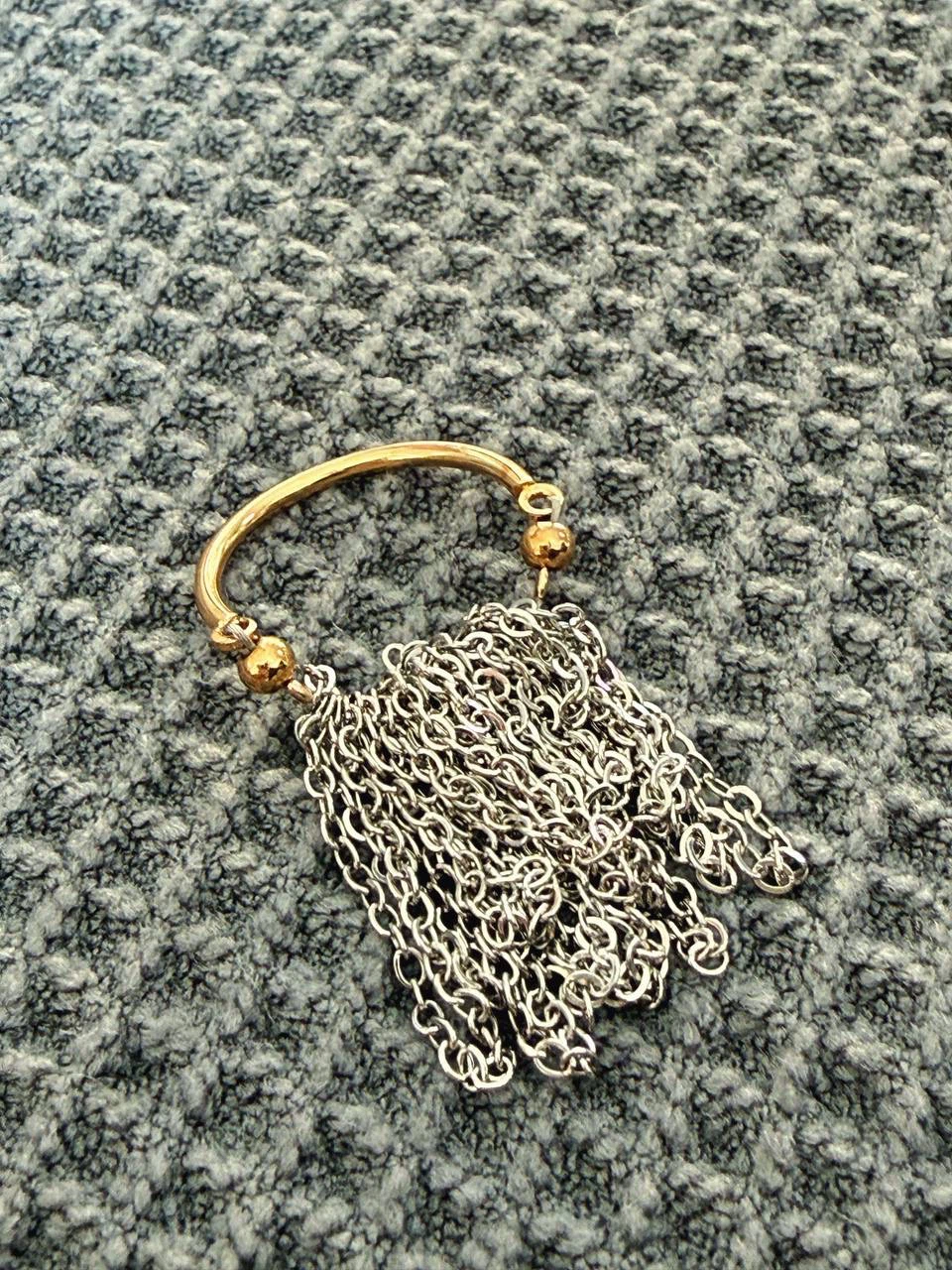 Gold & Silver Chain Fringe Ring - photo 3