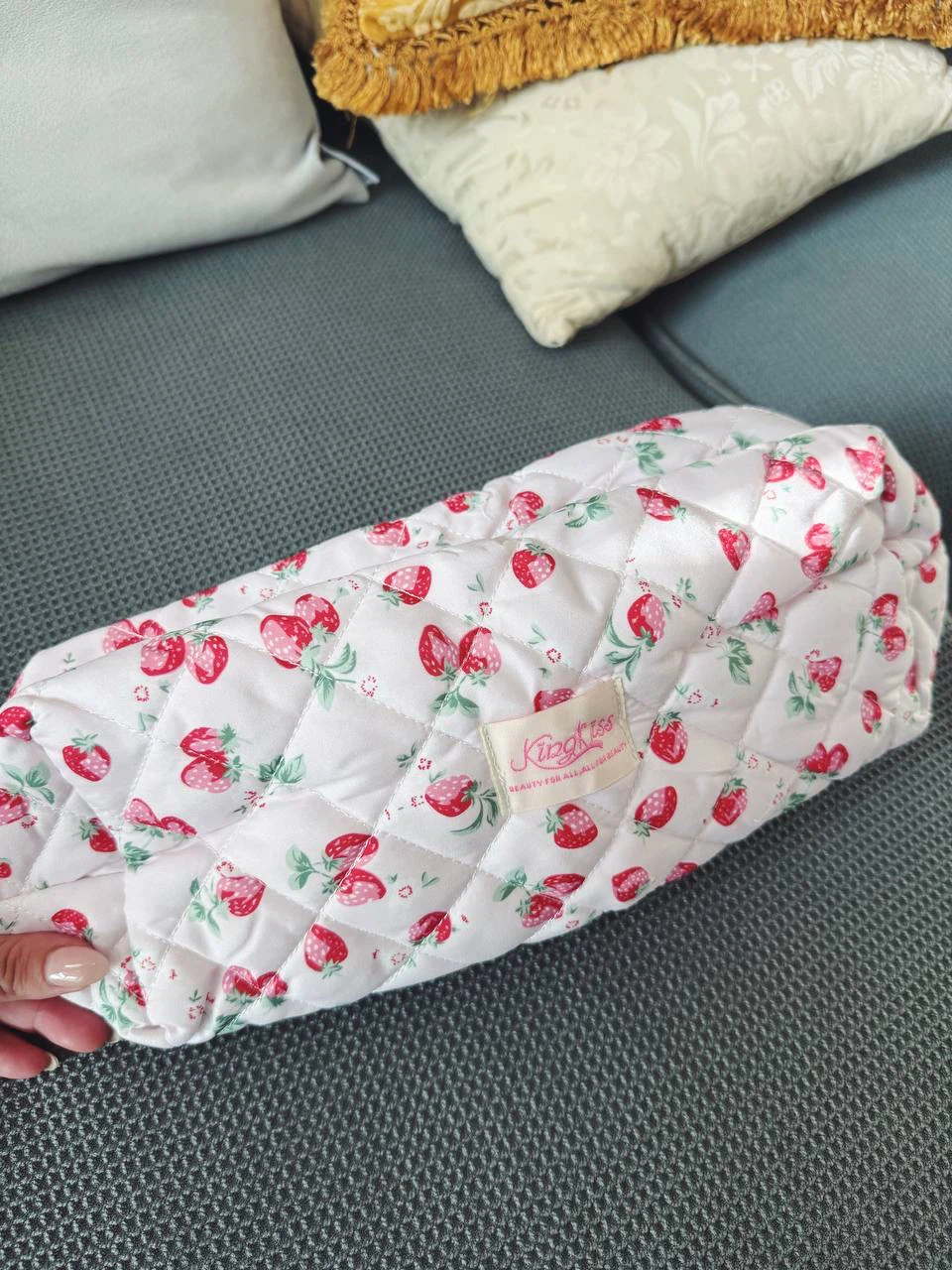 Strawberry Quilted Makeup Bag - photo 3