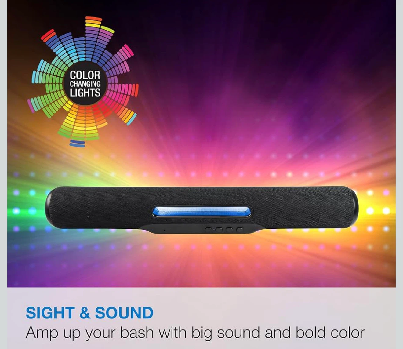 Wireless Multimedia Soundbar Speaker with LED Lights (Brand new)