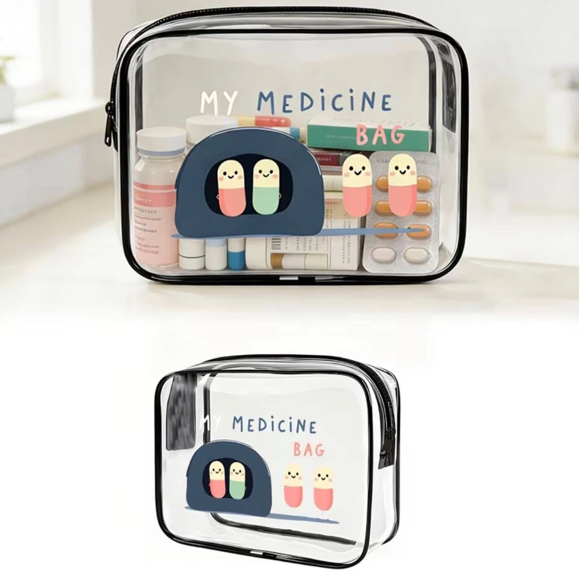 Clear Medicine & Travel Organizer Bag