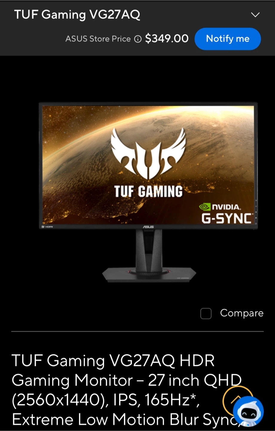 ASUS TUF Gaming VG27AQ HDR Monitor - photo 2