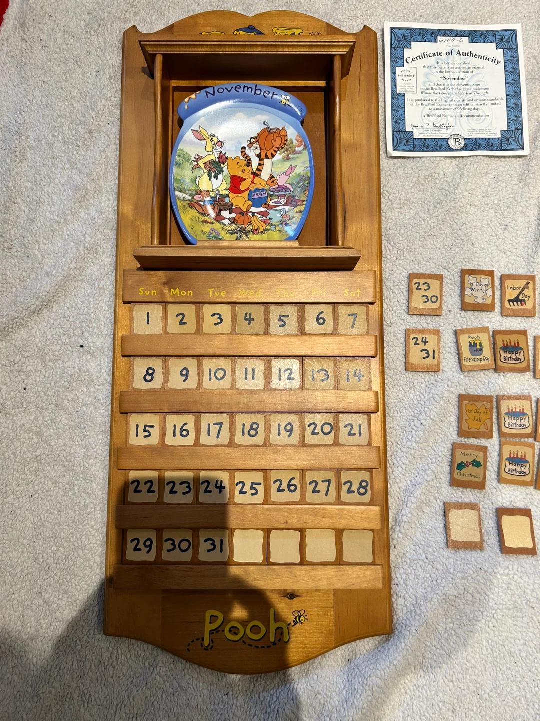 Winnie the Pooh Monthly Collector Plates Set