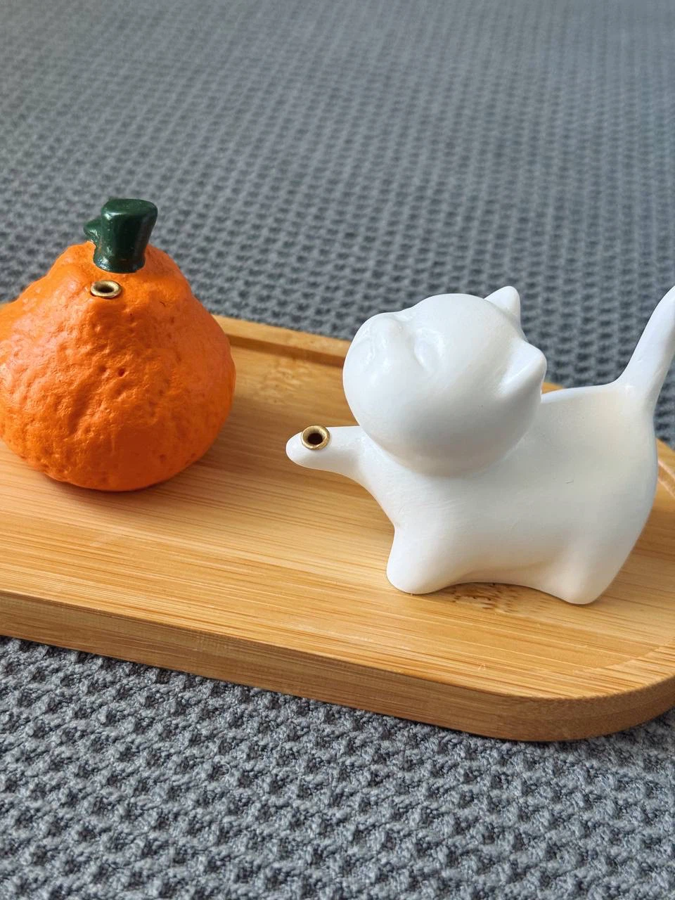 Cute Cat & Tangerine Incense Holder Set - photo 4