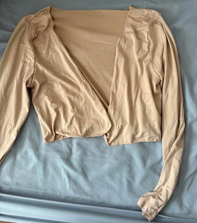 Beige Spaghetti Strap Dress with Cardigan - photo 2