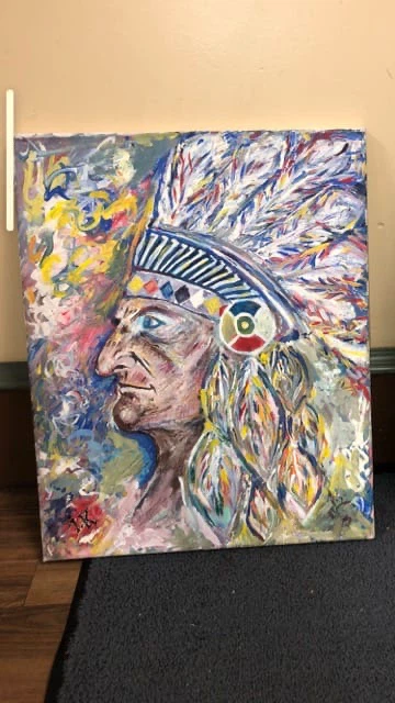 Original Painting - Indigenous Chief Portrait