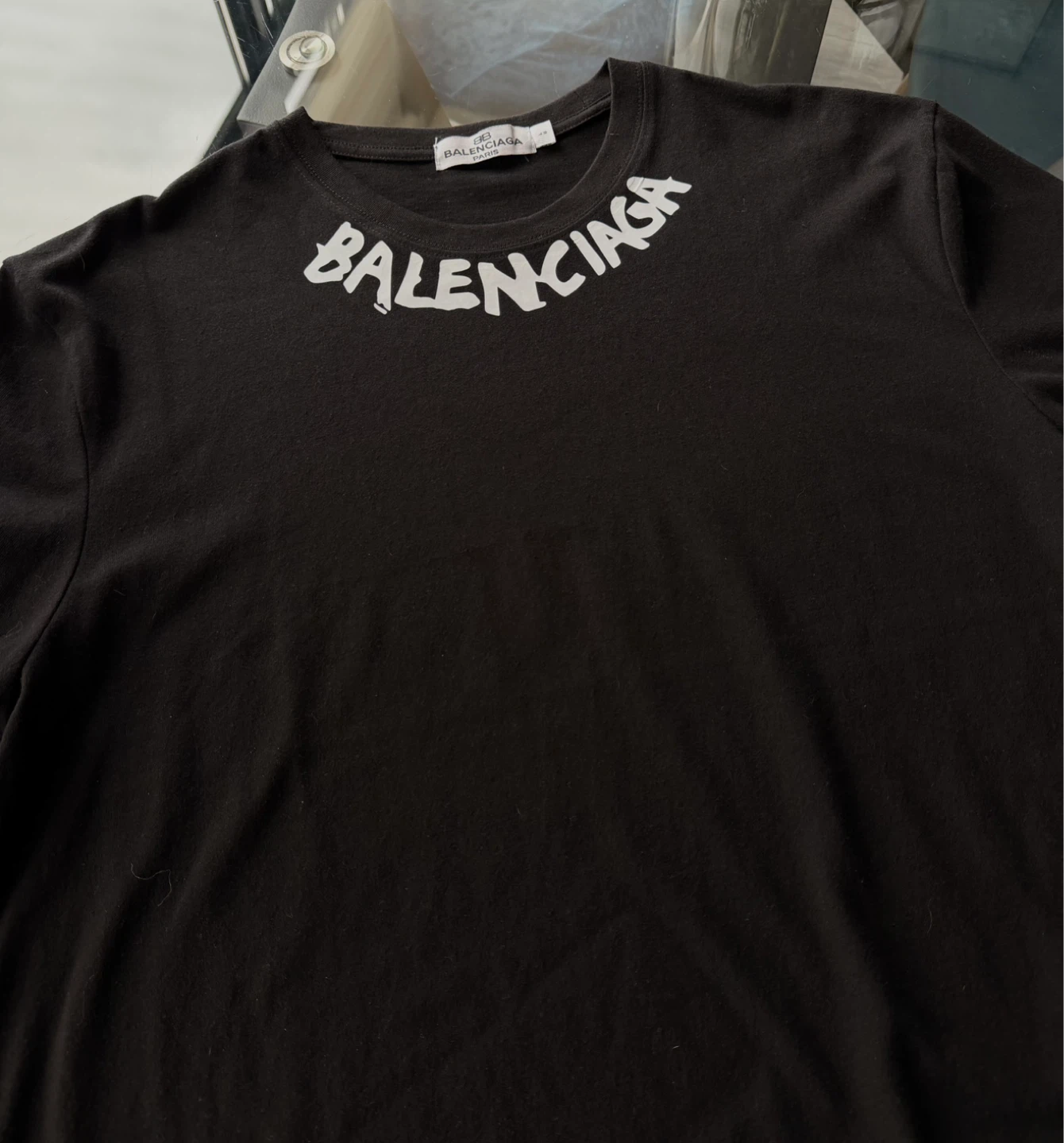 Balenciaga Paris Black Logo T-Shirt L