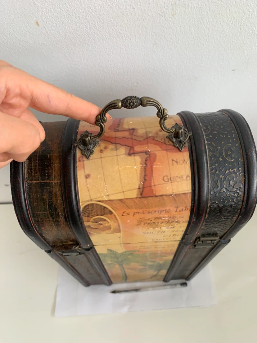 Decorative Wooden Treasure Chest Style Storage Box - photo 5