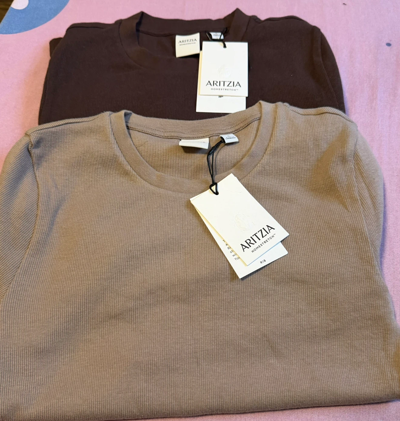 Aritzia Homestretch Ribbed Long Sleeve Top - Beige