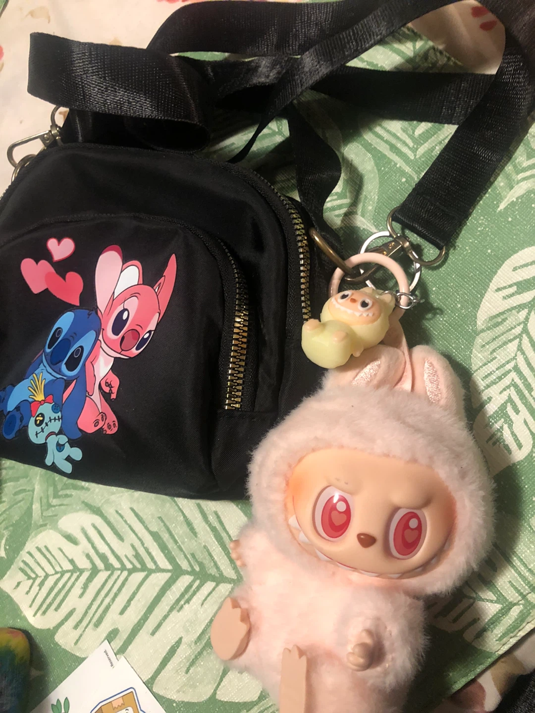 NEW Disney Stitch & Angel purse with Popmart Charms