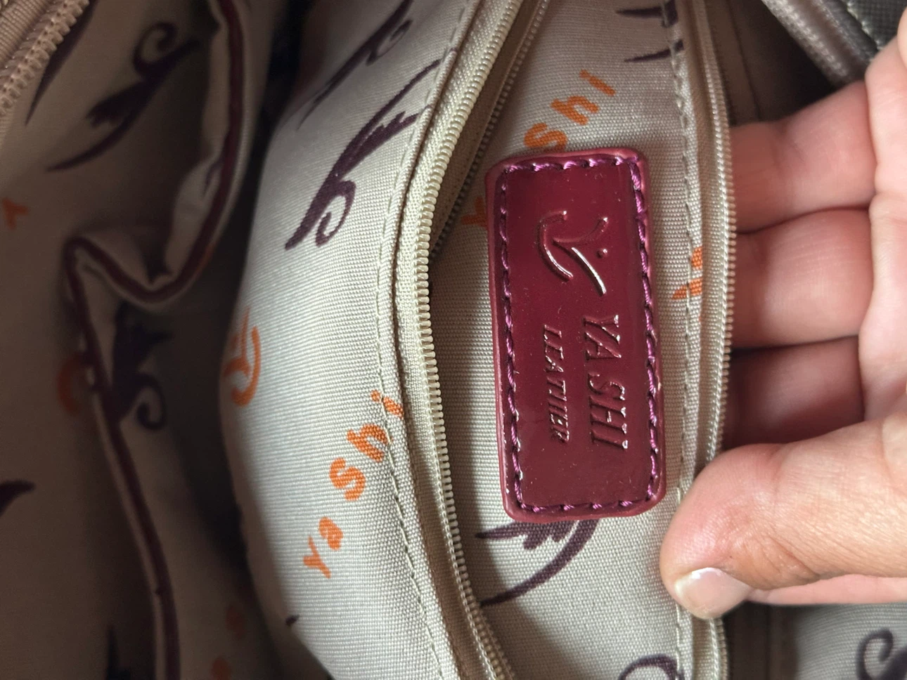 Ya Shi Leather Plaid Shoulder Bag - photo 2