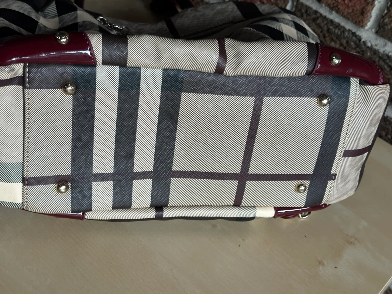 Ya Shi Leather Plaid Shoulder Bag - photo 4