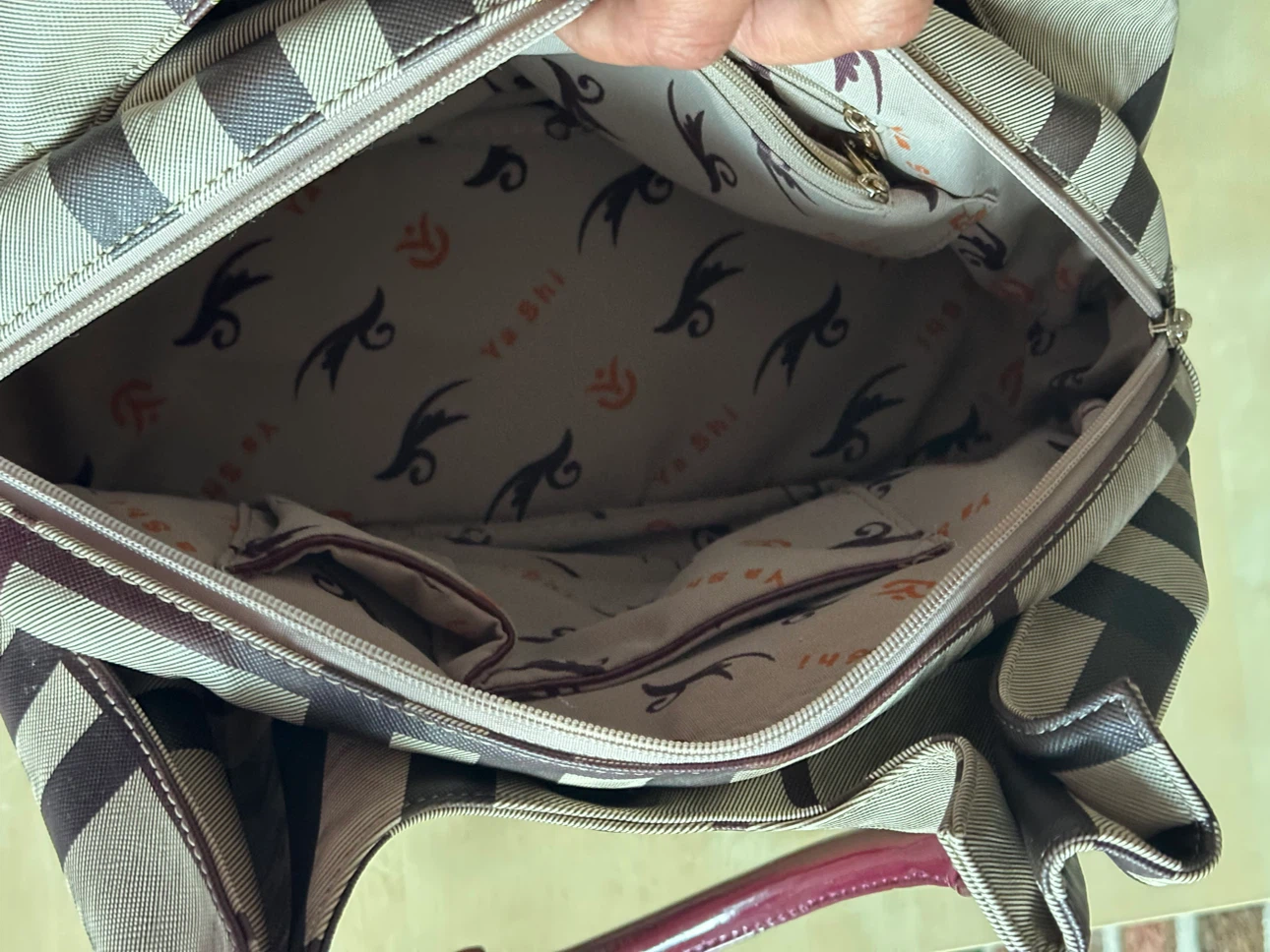 Ya Shi Leather Plaid Shoulder Bag - photo 5