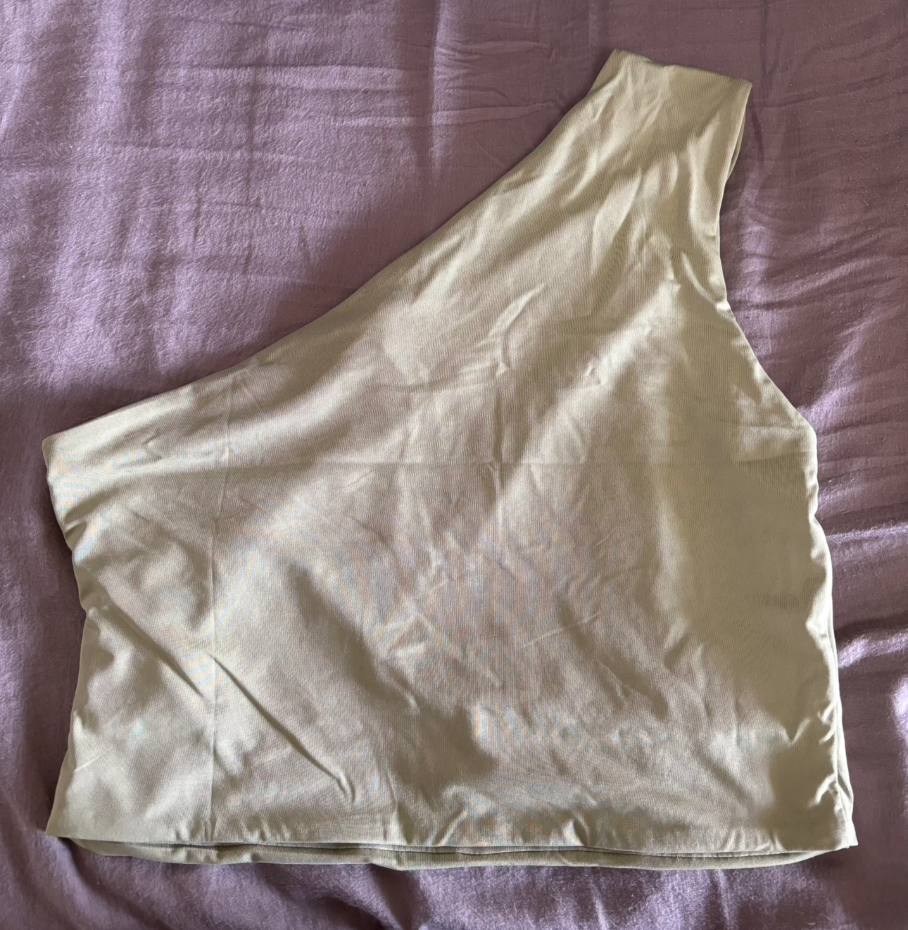 One Shoulder Top - Olive Green - photo 3