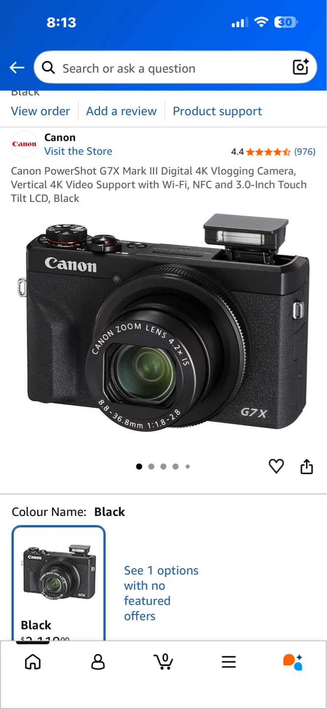 Canon PowerShot G7X Mark III Digital Camera, Black - photo 2