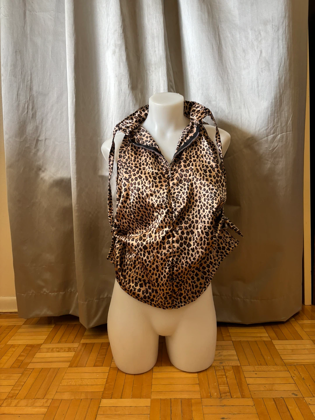 Y2K Leopard Print Halter Top