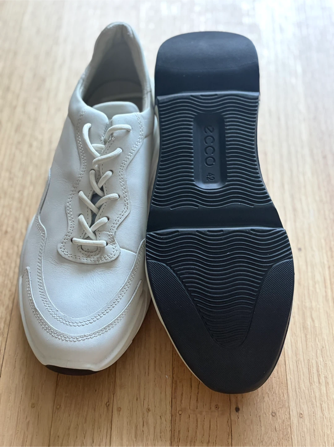 ECCO White Leather Sneakers Size 42 - photo 3