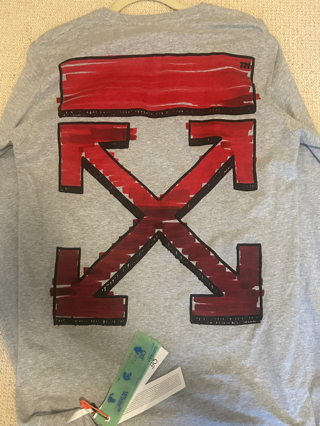 OFF-WHITE Marker Arrows Long Sleeve T-Shirt Grey Red - photo 3