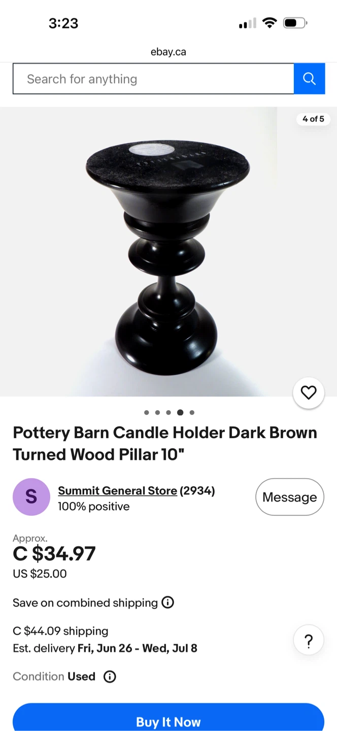 Dark brown Pottery Barn Candle Holder - photo 2