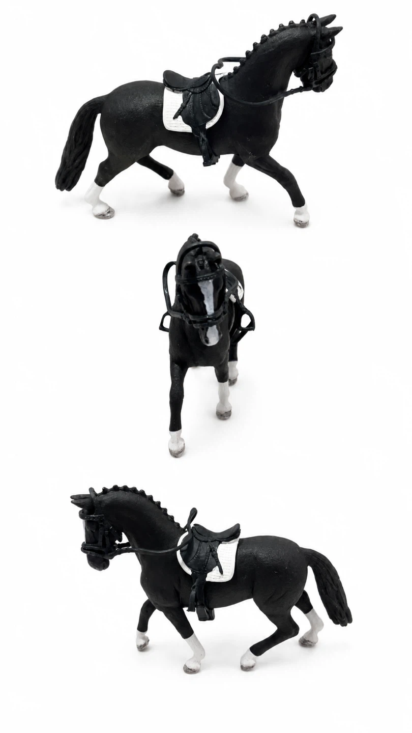 Black Toy Horse with Saddle and Bridle