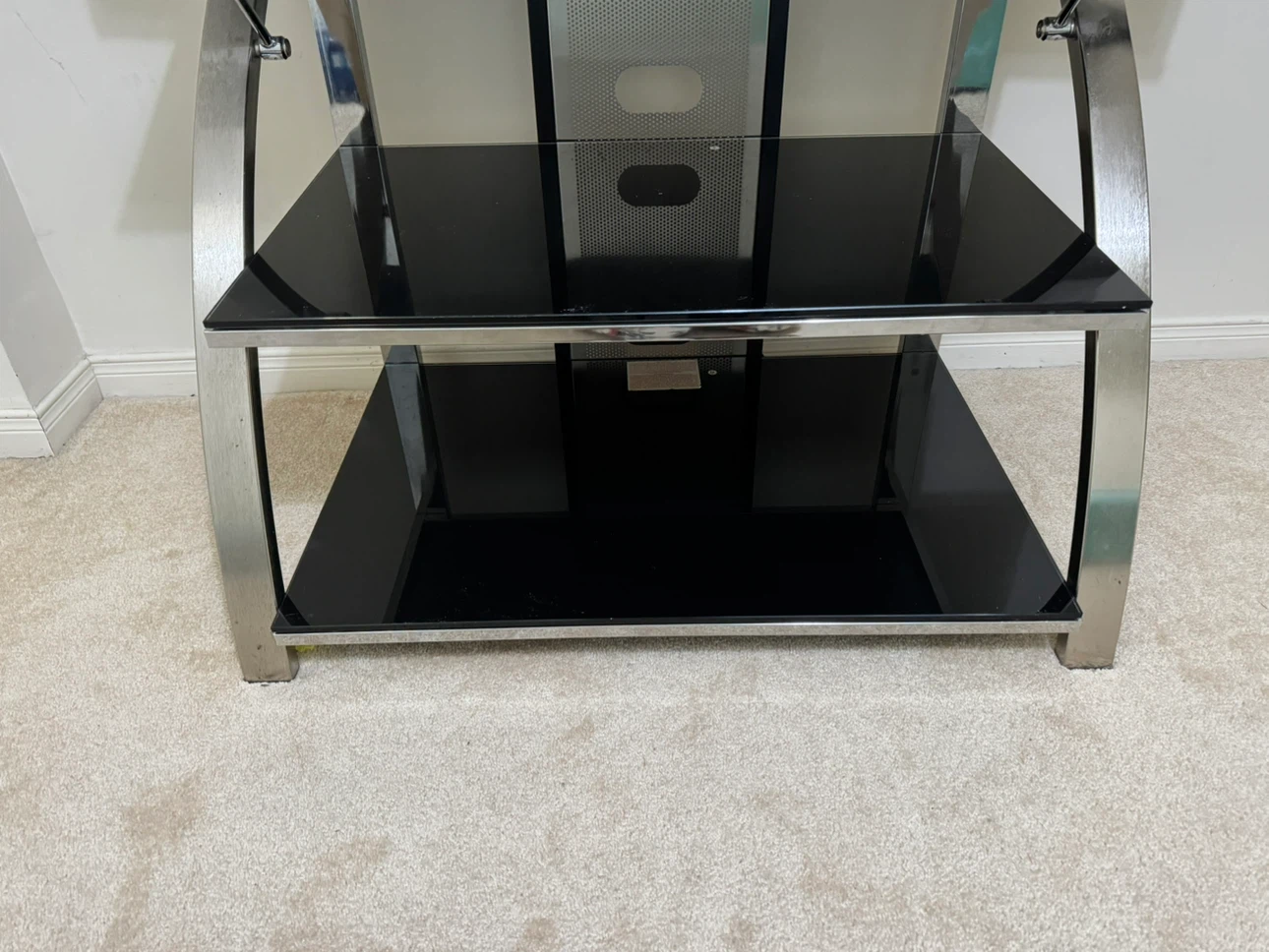 2-Tier Black Glass Entertainment Stand - photo 2