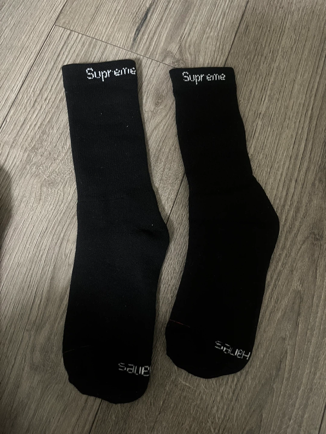 Supreme 2 Pair Cushion Crew Socks Black Size 6-12 - photo 2